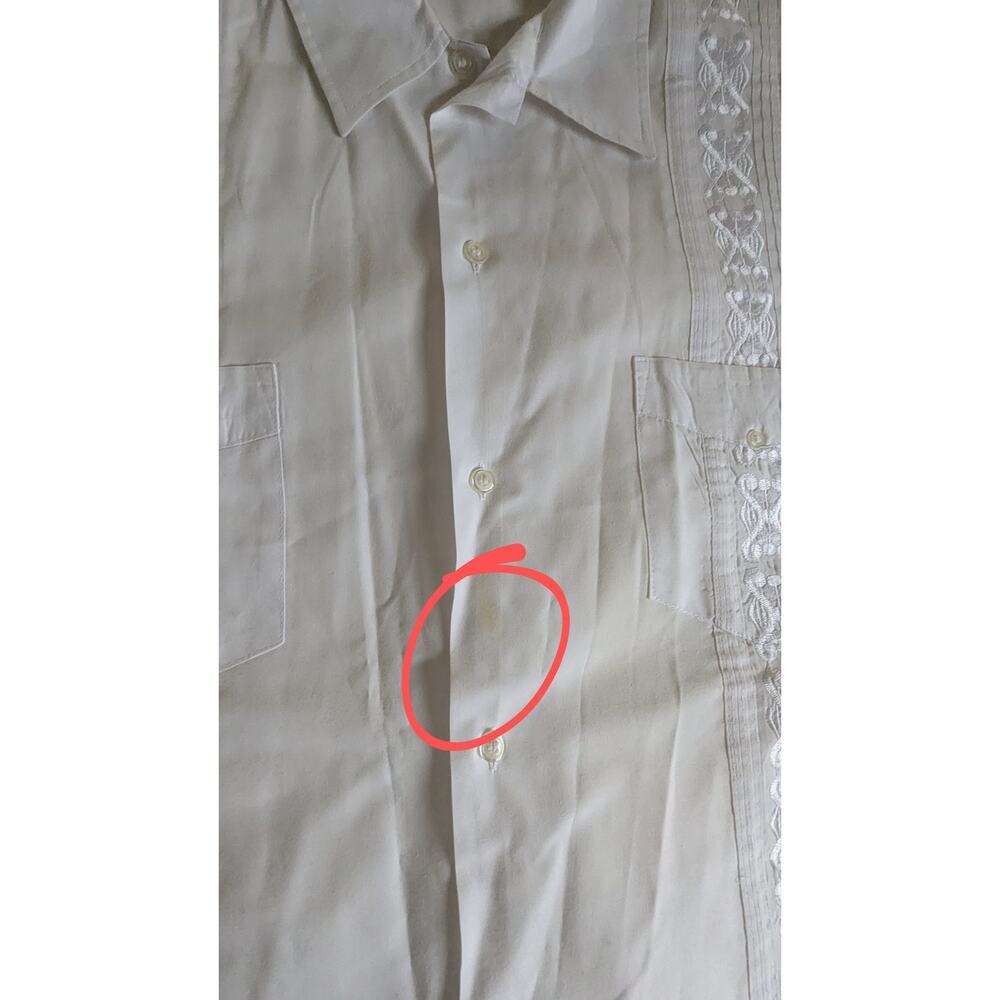 PLATOON Guayabera‎ Pleated Button Down Short Sleeve Shirt XL - Picture 4 of 10